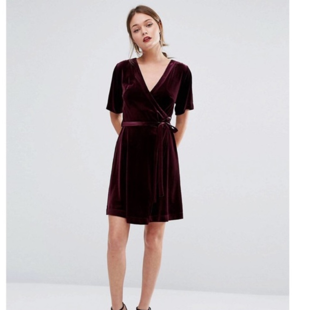 ASOS New Look Velvet Wrap Party/ Event Dress
